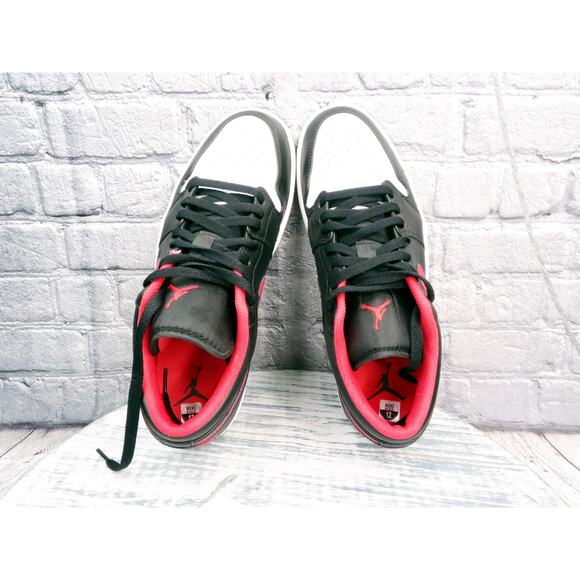 Jordan Air Jordan 1 Low Black/Fire Red-White Men Size 12 Used OG Box - Picture 12 of 16